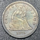 1871-P Seated Liberty Silver Quarter 25c Choice VF Very Fine Details Better Date