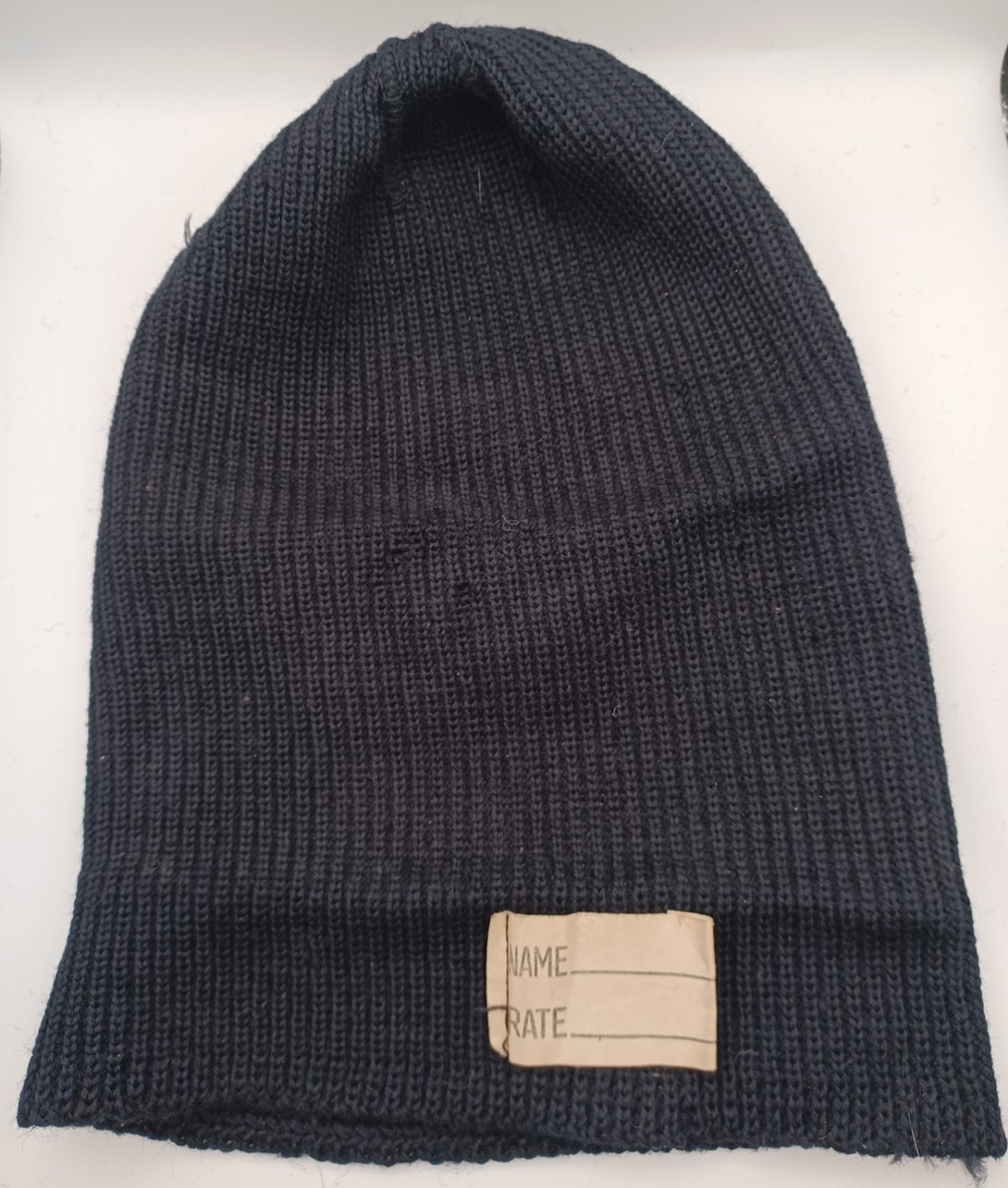 Vintage US Navy Watch Cap 1940s Original WWII Stenciled Wool Knit