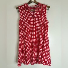 Anthropologie 11  1 TYLHO NWT Red Plaid Sleeveless Button-Front Dress size medium