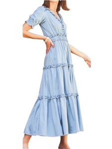 denim scoopneck mini dress Ramy Brook Karla Scoop Neck in Medium Wash Neck:16.0 styled like your go Gender_kvinder Dark Blue Denim Long