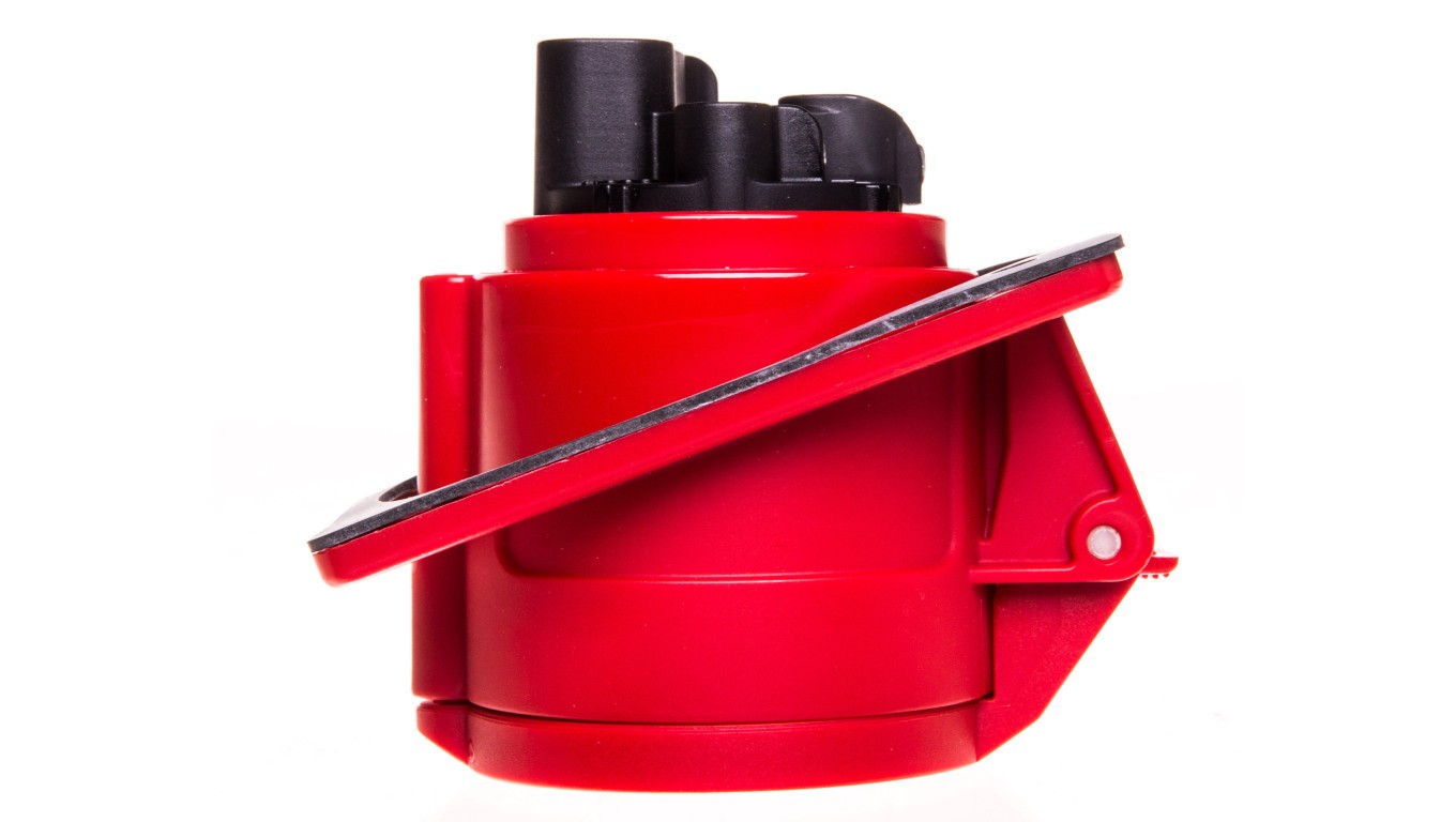 32A 4P 400V Slanted Panel Socket Red IP44 TWIST 424-6
