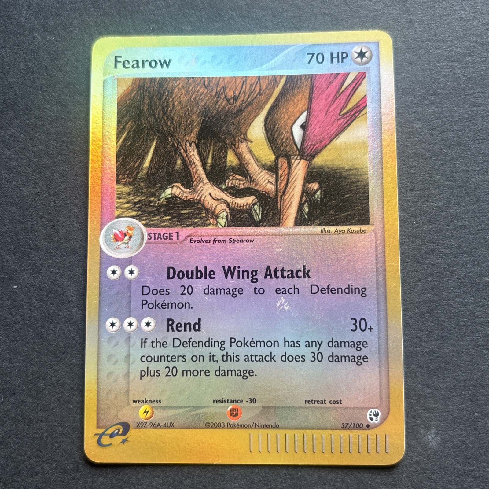 Pokemon - Fearow - 37/100- Sandstorm - Reverse Holo - Uncommon - NM-M