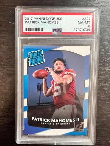 2017 Panini Donruss Patrick Mahomes II PSA 8 Rookie