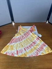 TUCKER TATE GIRLS ORANGE YELLOW TIE DYE SLEEVELESS PULLOVER TOP SIZE 7 NEW