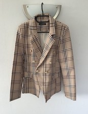 Blazer beige kariert Karo Styled in Italy goldene Knöpfe M/38 neu