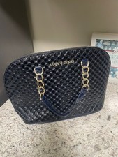Borsa Armani Jeans Bugatti in blu navy lucido. Trasporto a mano. Logo anteriore esterno