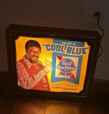 VTG PABST BLUE RIBBON BEER PBR ROSEY GRIER IN MOTION BAR SIGN LED LIGHT
