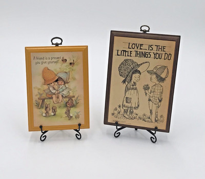 Vintage 70s Wall Plaque Set-Hallmark & Real Trading Company-Inspirational Art