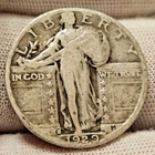 1929-S STANDING LIBERTY SILVER QUARTER 25c San Francisco Mint USA Coin Currency