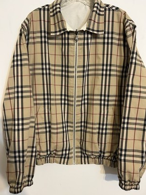 Burberry London Harrington jacket nova check reversible Mens Bomber Sz 52  L/XL