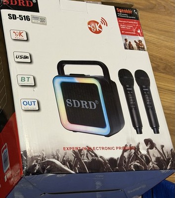 Portable Karaoke Speaker System SDRD SD-516  New Open Box Missing The Charger.