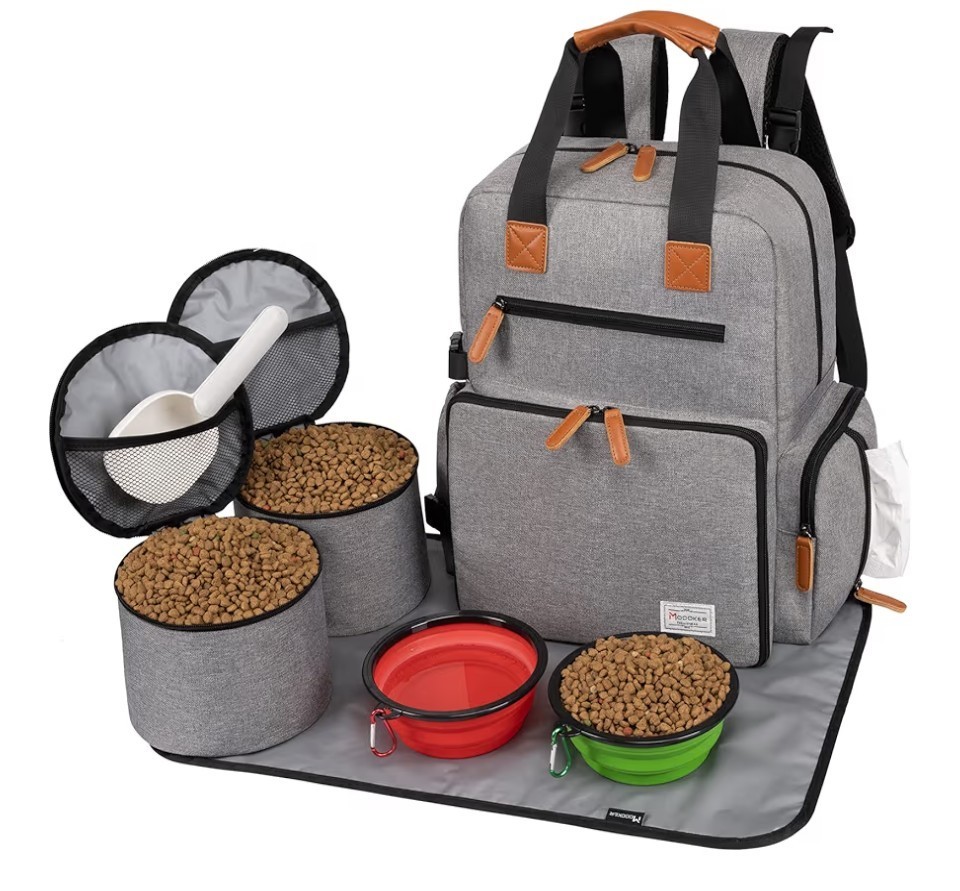Borsa da viaggio per cani grigia, zaino omologato