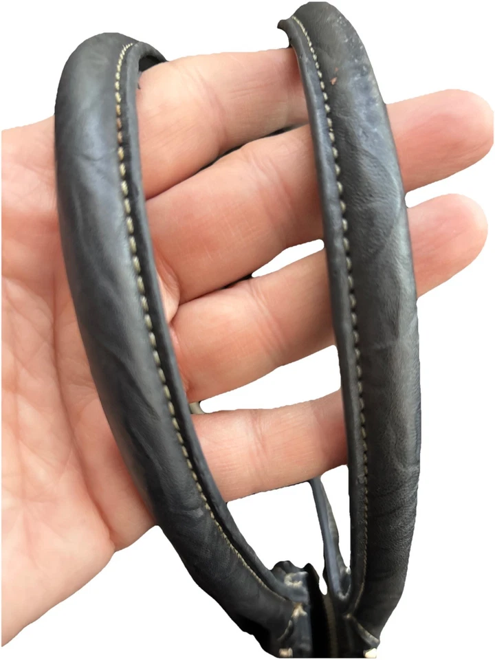 Bolso de Hombro Via Spiga Mujer Grande Negro Charol Bolsillos XL Hobo Mob Esposa Foto 4 de 4