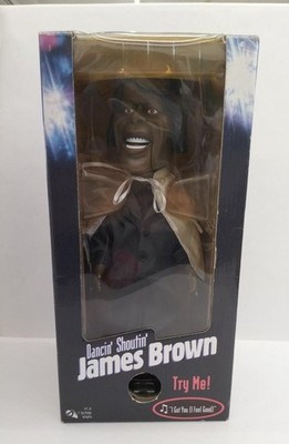 GEmmY Dancing James Brown Toy - Plastic Sun Damage, Tacky Cloak, Tested Used