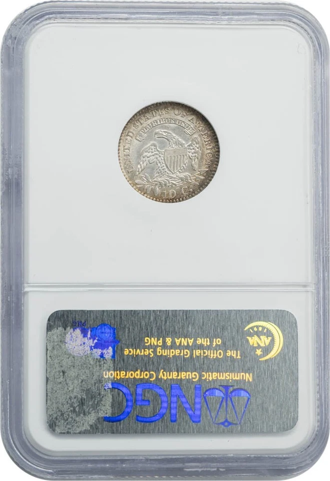 1821 10c JR-10 Small Date MS61 NGC 950833-1 - Image 2 of 4