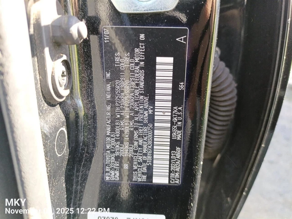 Espejo retrovisor atenuación automática para 08-09 SEQUOIA 7793065 Foto 3 de 4