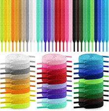 30 Pairs Flat Colored Shoe Laces 31 40 47 54 Athletic Shoelaces ...