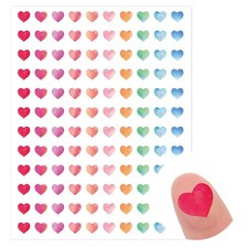 2400 Pcs Mini Love Heart Stickers Colorful Watercolor Heart Self-Adhesive Sticke