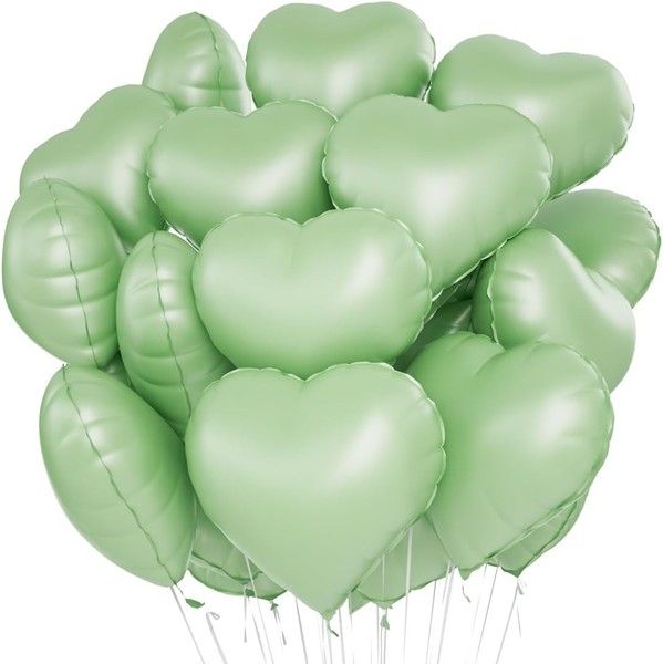 Folienballon Herz GrüN 20 StüCk Helium Luftballons FüR Geburtstag Hochzeit-image