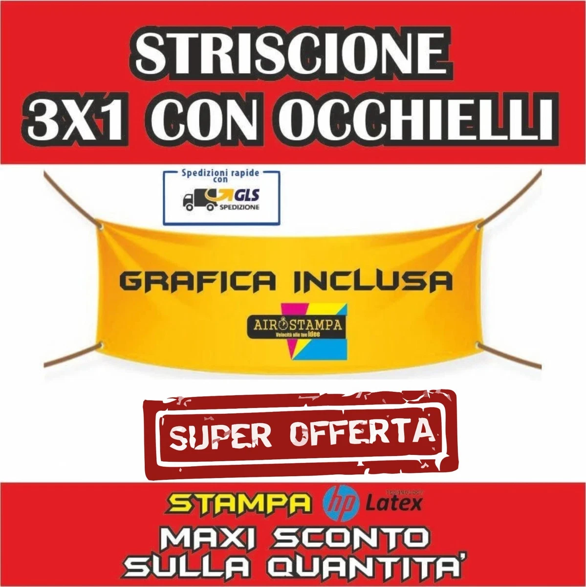 Striscione Personalizzato con iagine/logo/testo - PERSONALIZZA QUI