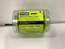 Ryobi One PLUS+ AC80RL3 OEM .080 Inch Twisted Line and Spool Replacement