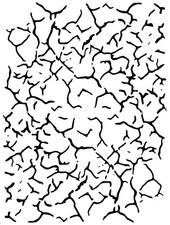 Really Great Stencils, Cracked Texture Stencil, 6x8", Cracking, Fractured, Broke