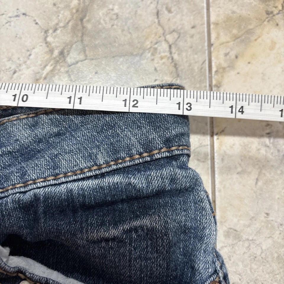 VTG Mudd Shorts Junior 14 Blue Denim Distressed Jean Cutoff Low Rise Y2K Micro - Image 2 of 4