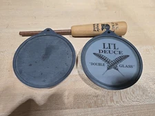 Vintage Lot H.S. Strut Li'l Deuce Double Glass and Slate Pot Call Set Striker