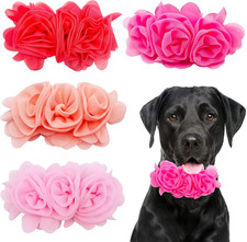4 Pieces Dog Collar Large Flowers Pet Collar Charms Attachment For Small Medium