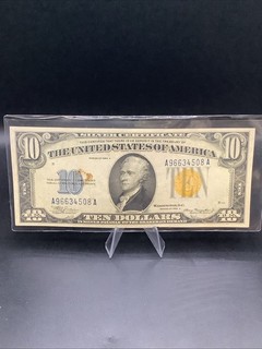 1934 A $10 WWll NORTH AFRICA SILVER CERTIFICATE NOTE YELLOW SEAL