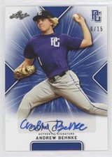2021 Leaf Perfect Game National Showcase Blue 6/15 Andrew Behnke Auto 0b2