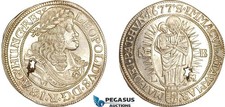 AM659, Hungary, Leopold I, 6 Krajczar 1677 NB LM, Nagybanya Mint, Silver, UNC