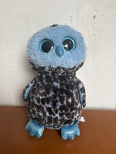 Yago The Owl TY Beanie BOO Retired Rare Boos Blue Plush Stuffed Animal 10”
