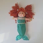 1990'S CABBAGE PATCH KIDS 5" MINIATURE DOLL MERMAID GIRL WITH RED HAIR GREEN EYE