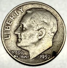 1957- P Roosevelt Dime - Circulated Condition - 90% Silver - US Coin - 3963