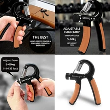 ADJUSTABLE HAND GRIP TRAINER GRIPPER STRENGTHENER GYM STRENGTH POWER EXERCISER