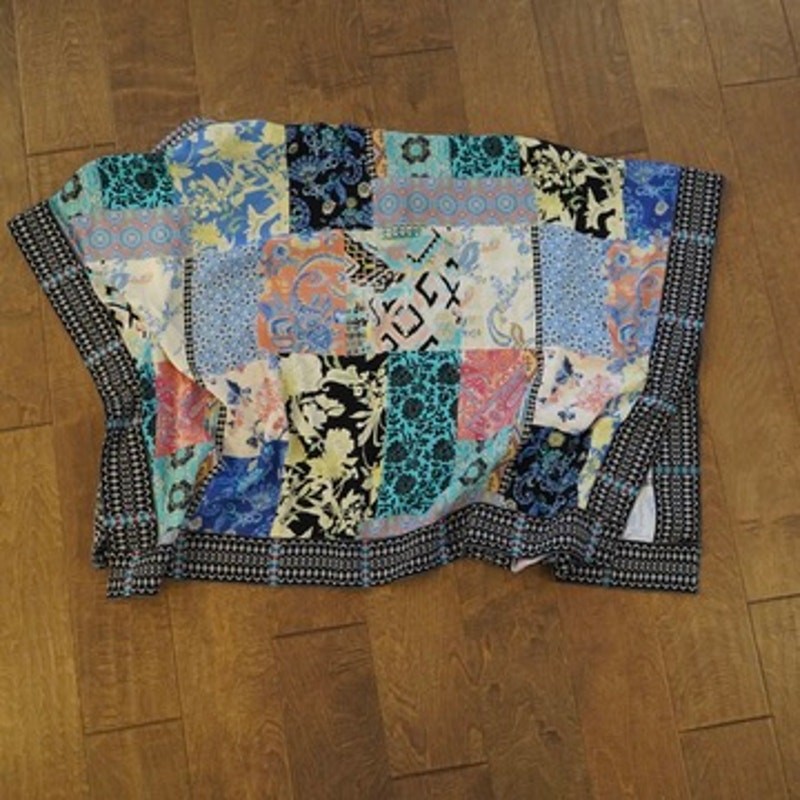 John Mark Patchwork Pullover Kimono Multicolor Wo… - image 2