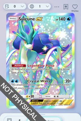 Pokemon TCG POCKET - Suicune EX Shiny 2 , Paldean Wonders, English