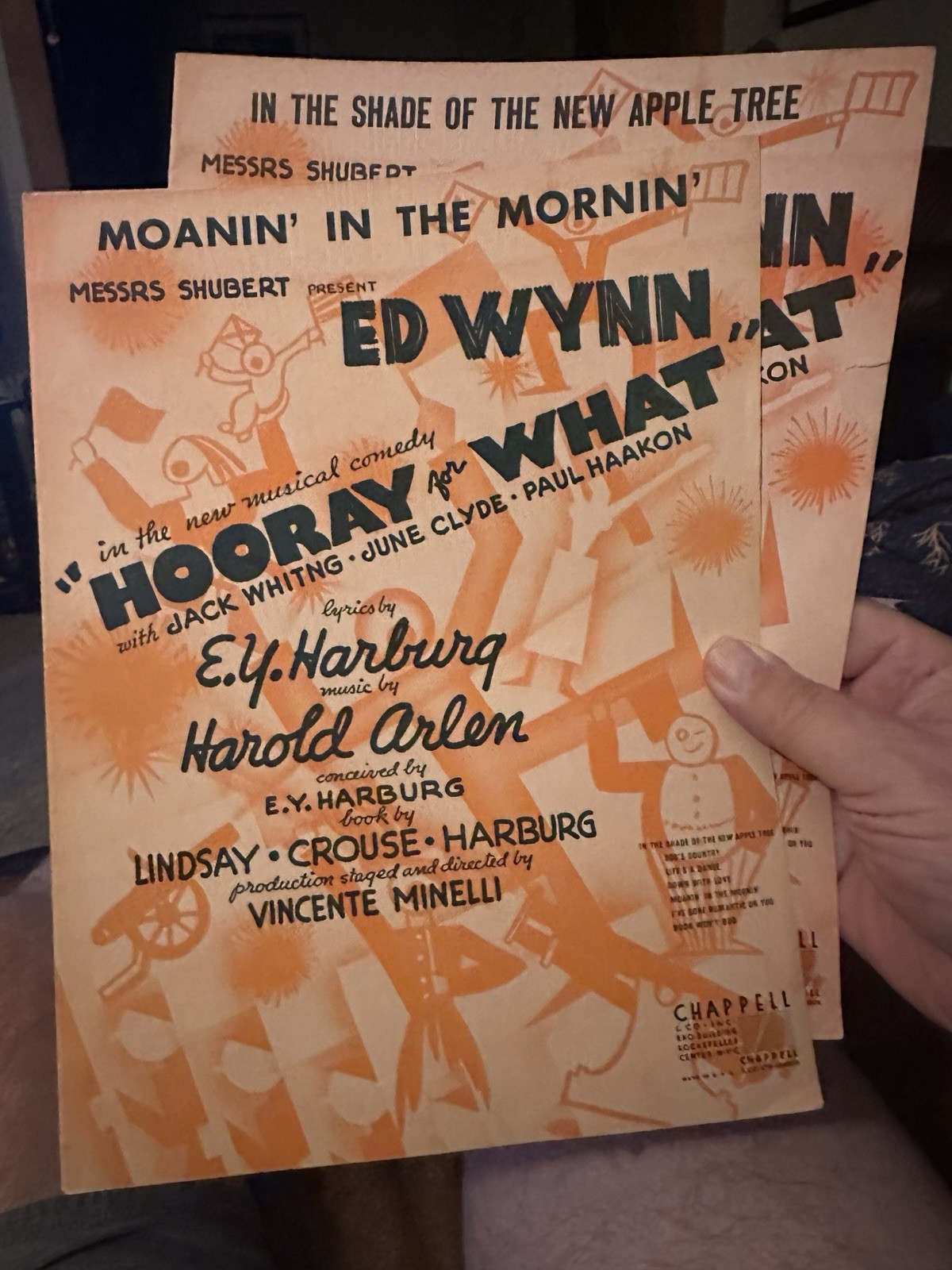 B ED WYNN Revue Musical sheet music HOORAY FOR WHAT 2-pack