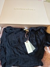 Love Shack Fancy Natasha Dress Bedroom Blue Hand Dye Sz P $395