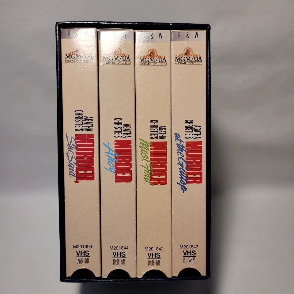 *Rare* Vintage-Agatha Christie VHS Murder Box Set 1991-4 Vintage Horror Films - Image 3 of 4