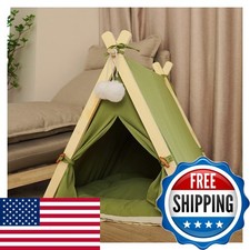 HZYSHH Green Wood Cat Indoor Tent Dog House Teepee Bed