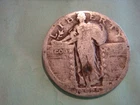1925 P Standing Liberty Quarter album filler, actual coin in photo