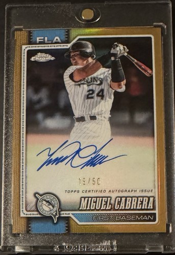 Miguel Cabrera Auto /50 2026 Topps Chrome Legends Gold Autograph Baseball Card