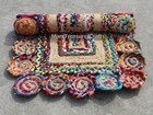 Chindi Rag Rug Indian Handmade Braided Multi-Color Chindi Jute Rug Area Home Déc