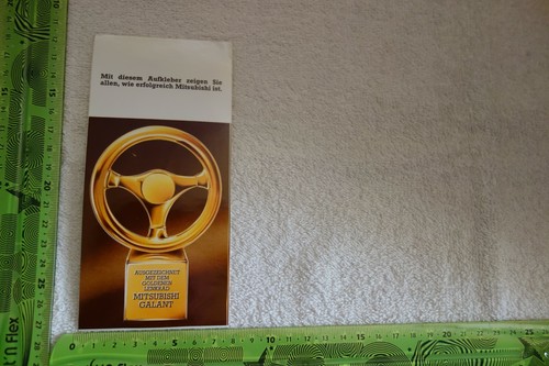 Alter Aufkleber Automobile MITSUBISHI GALANT Goldenes Lenkrad