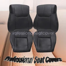 For 2006 to 2010 Jeep Commander Front Bottom / Top PERF LEATHER Seat Cover Black