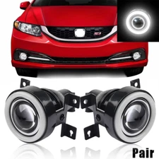 LED DRL Fog Lights Fog Lamps For 13 14 15 Honda Civic Si 2.4L Sedan Left & Right