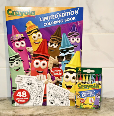 Limited Edition RETIRED Crayola CRAYONS & COLORING BOOK 8 Ct Box NEW Dandelion