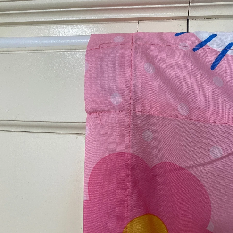 Hello Kitty Curtain Panel Sanrio 2014 64" x 39" Pink Floral Kawaii Bedroom Decor - Image 3 of 4